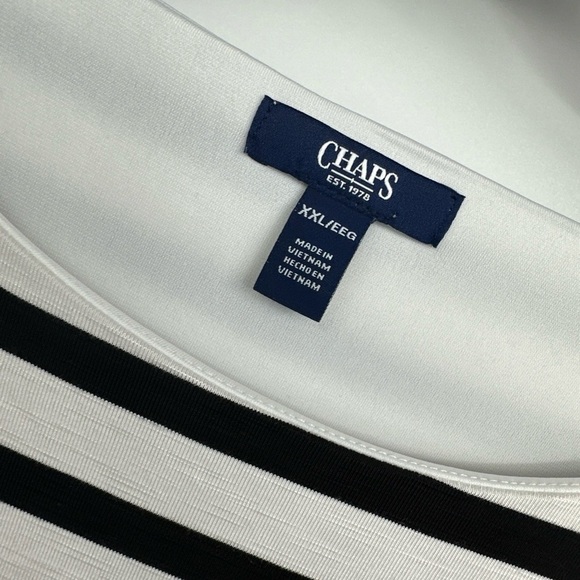 Chaps Ladies' Crewneck Knit Dress, Black White Stripe  Size XXL NEW - Picture 5 of 5